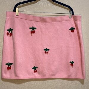 Sugar Thrillz Dolls Kill Pink 3D Cherry Mini Stretch Knit Skirt sz 3X